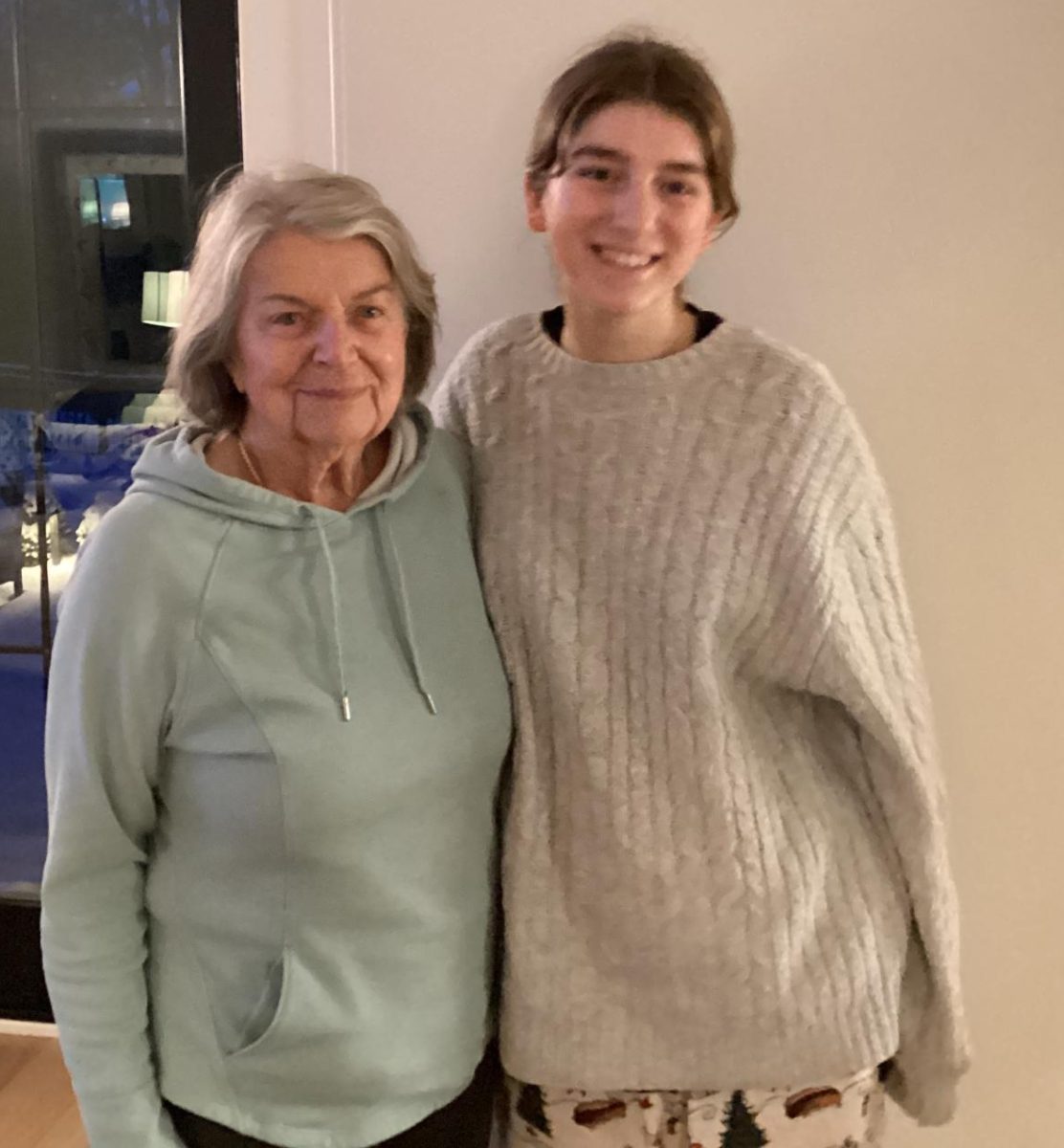 A cozy night talking with my grandma, sharing stories and laughs. 