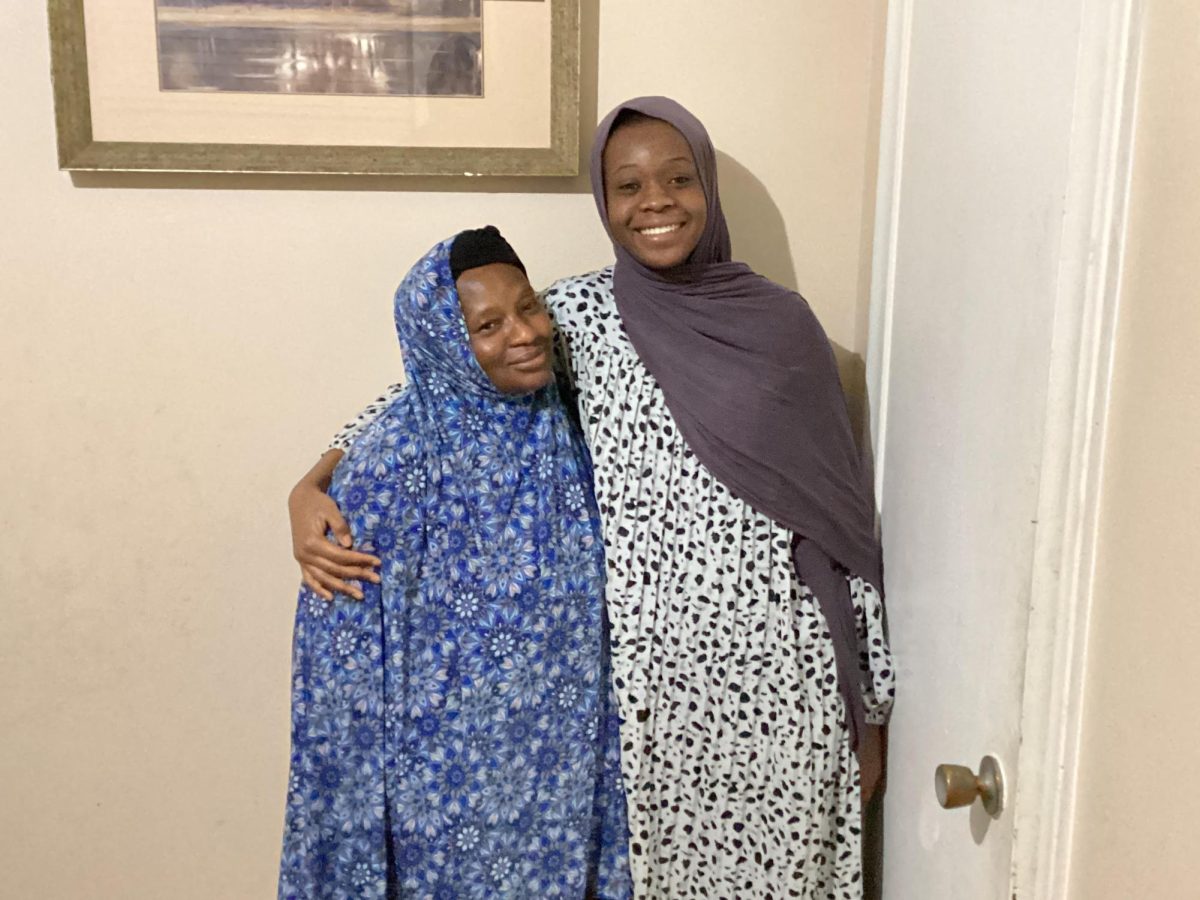 Happy mother and daughter after an interesting interview.
