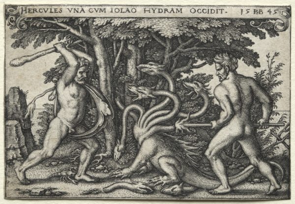 Engraving of one of the 12 labors by Hans Sebald Beham.